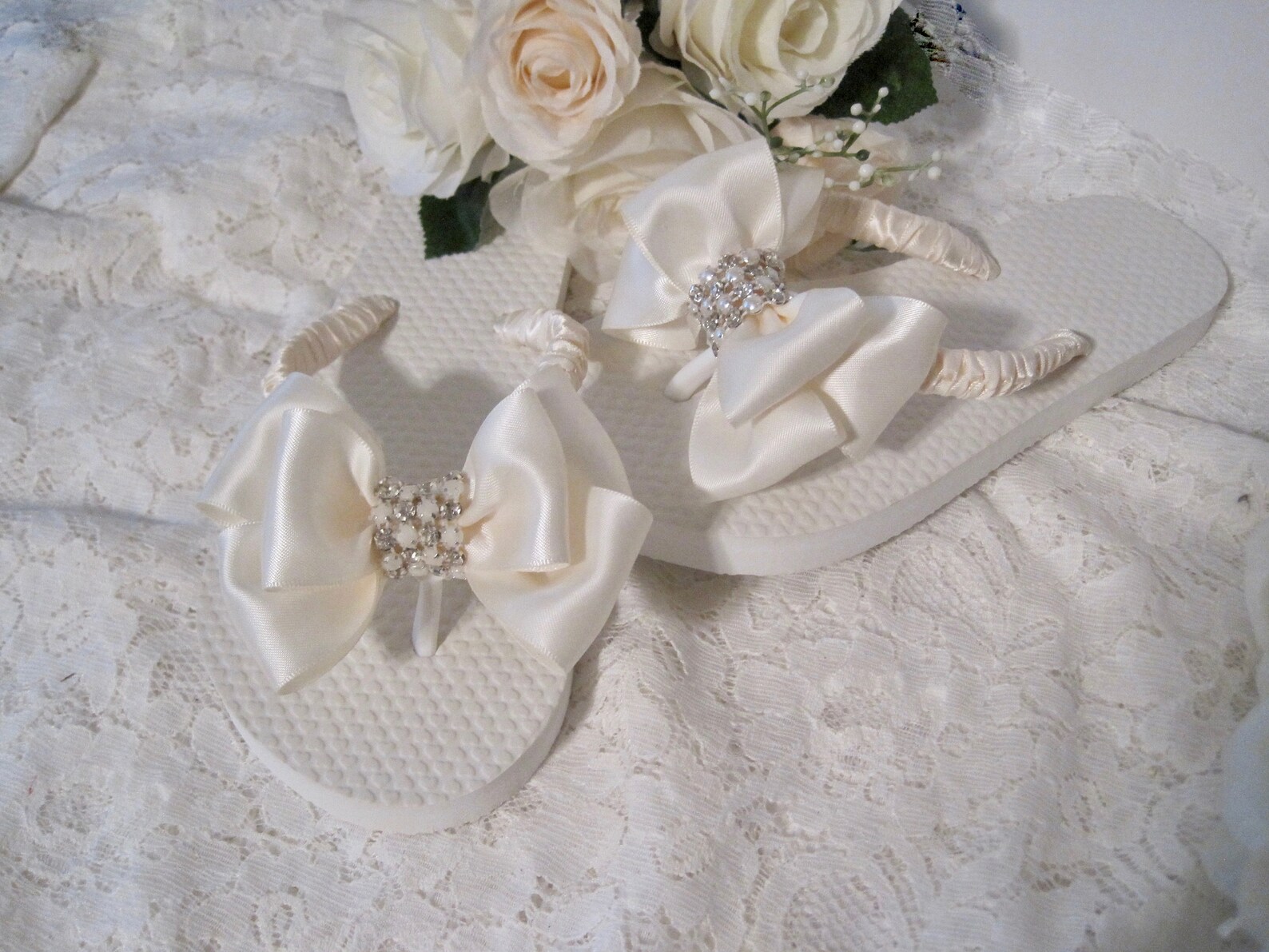Little Girl Flip Flops Bridal Wedding Flower Girl Flip Flops Etsy