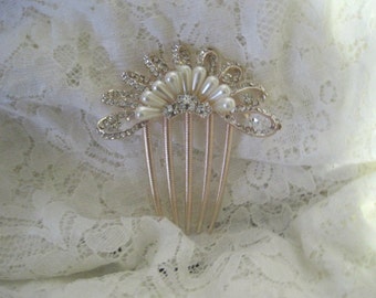 Gorgeous Refashioned Pearl and Rhinestone Bridal Hair Comb Wedding Accessories Bridal Clips Hair Combs Bridal Accessries