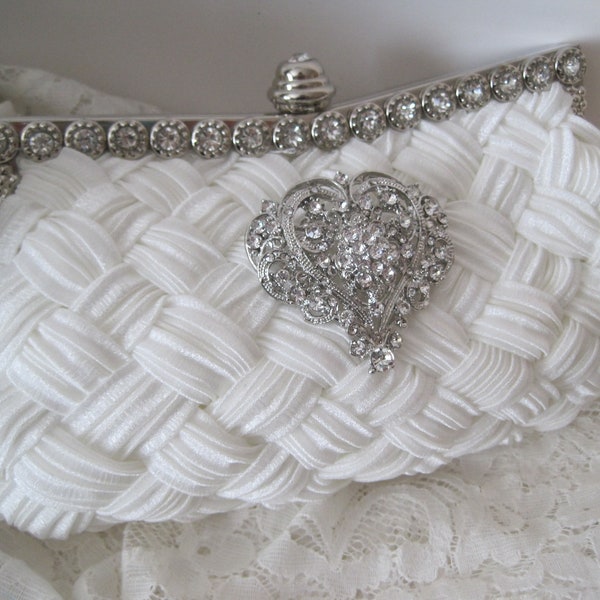 Crystal Heart Clutch Etsy