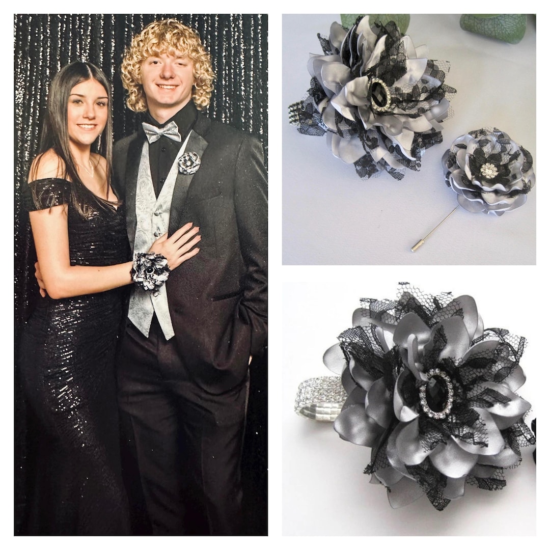 what color corsage with black dress Men's Black Slim Fit Mandarin Collar Suit – Modern & Elegant – Elegance  Factory main image 0