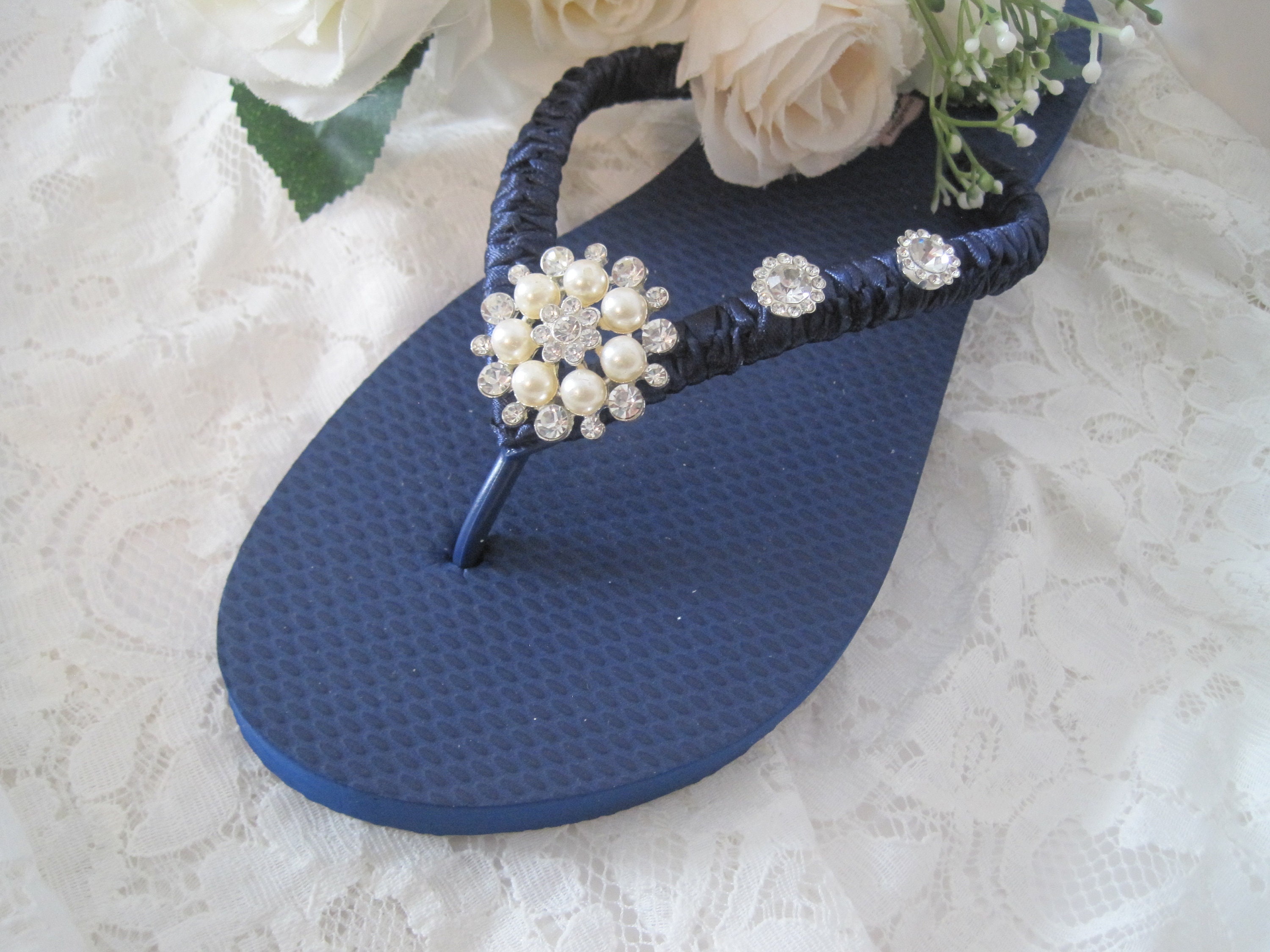 Navy Wedding Sandals - Etsy