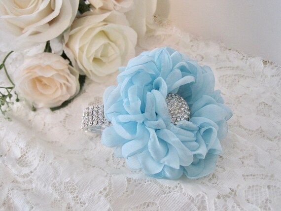 Light blue wrist corsage deals