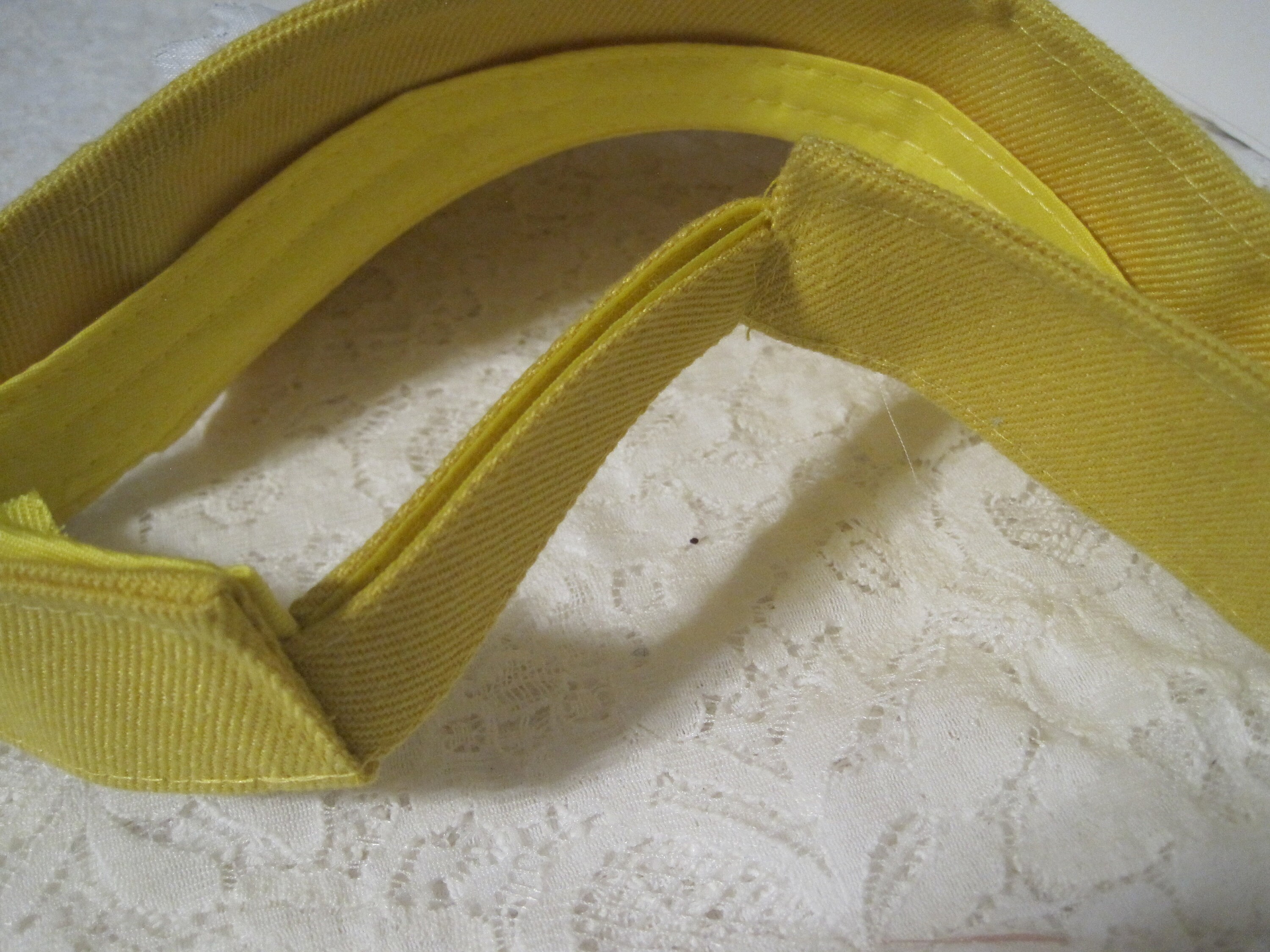 Golf Visor Sun Visor Yellow with White Chiffon Flowers and Etsy