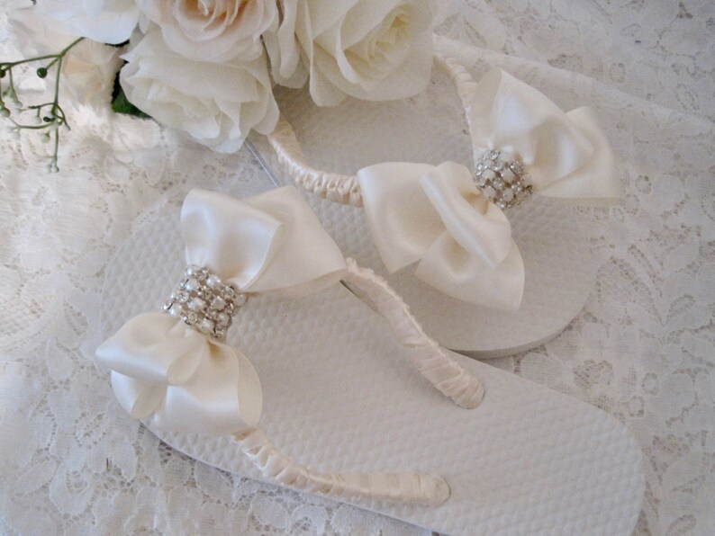 Little Girl Flip Flops Bridal Wedding Flower Girl Flip Flops Etsy