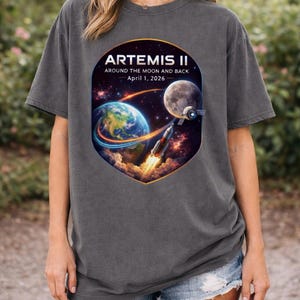Artemis II Mission Comfort Color Shirt, NASA Space Program Fan Tee
