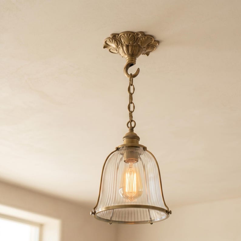 Kit de canopla de teto em cobre maciço com gancho, suporte ornamentado dourado para luminária, placa decorativa para lustre para pendurar luzes. imagem 5