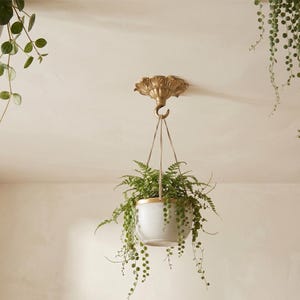 Kit de canopla de teto em cobre maciço com gancho, suporte ornamentado dourado para luminária, placa decorativa para lustre para pendurar luzes. imagem 6
