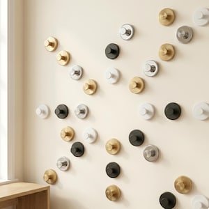 Heavy-Duty Stainless Steel Wall Hooks – Modern Round Knob Hangers for Entryway Towel and Key Organization