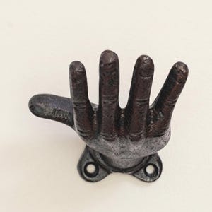 Quirky Iron Hand Wall Mounted Hook – Heavy Duty Holder for Hanging Coats, Towels, Purses, and Keys