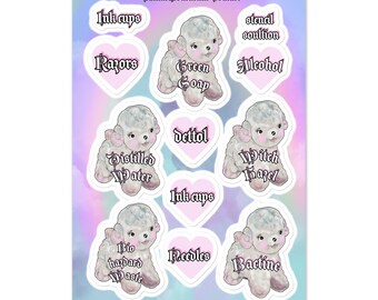 Lamb Tattoo shop Sticker sheet