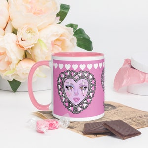 Taza de arte payaso con color en el interior