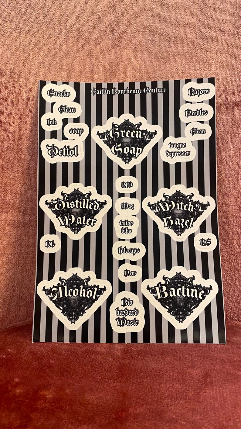 Tattoo Label Sticker Sheet - Etsy