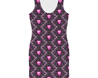 Vestido negro y rosa