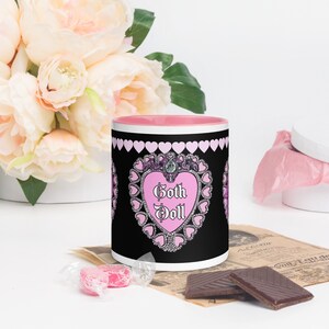 Goth doll skull Mug with Color Inside