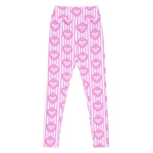 Coquette pink heart bow Yoga Leggings