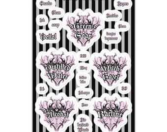 Tattoo Label Sticker sheet