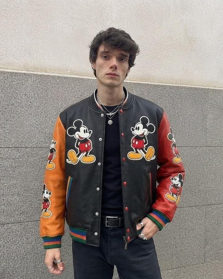 Mickey mouse leather jacket - Etsy 日本