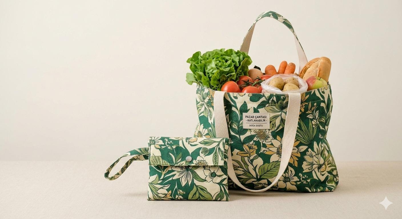 Foldable Grocery Bag Sewing Pattern, Reusable Shopping Bag Tutorial ...