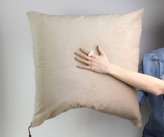 Large Taupe Euro Cover Soft Velvet Euro Sham 25 Floor Etsy