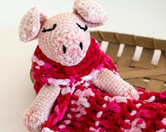Crochet lovey pattern, Crochet lovey blanket girl, crochet lovey blanket pattern, crochet lovey boy, crochet pig