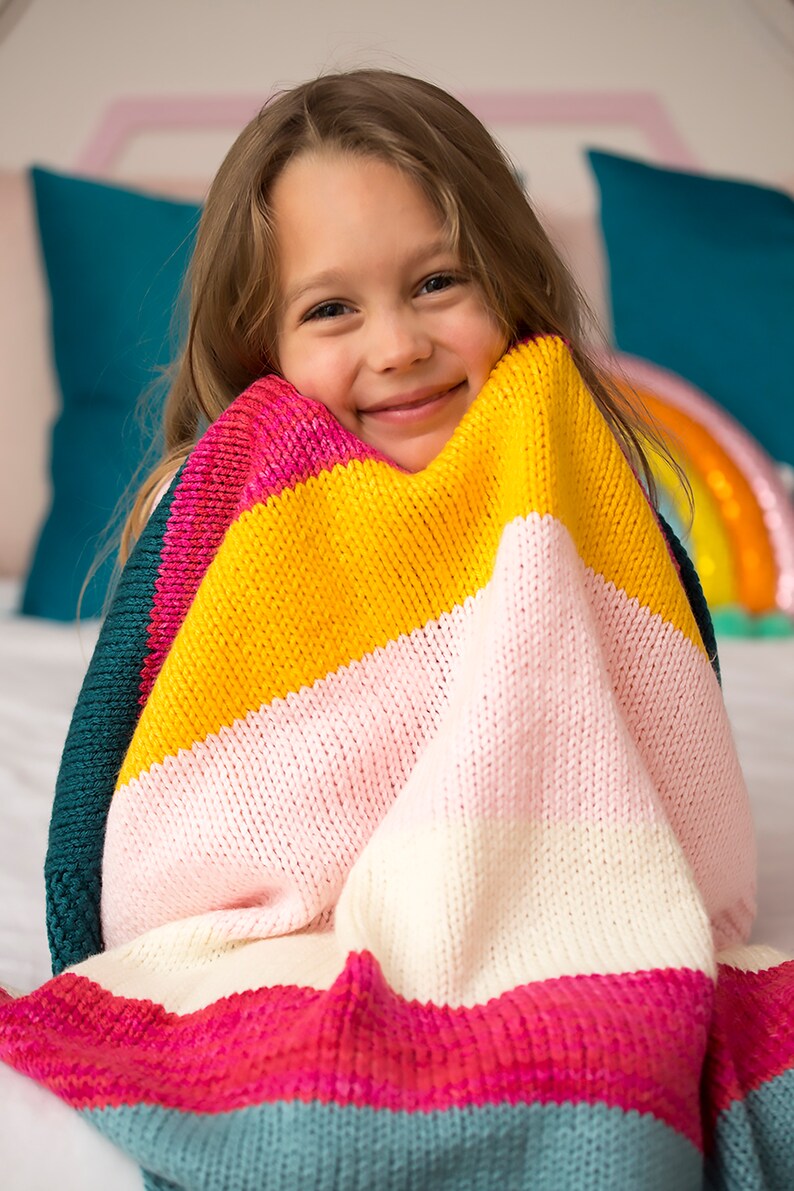 Girl Blanket Boho Baby Blanket Modern blanket Rainbow Etsy Polska