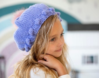 Knitting Pattern- Knit Beret Pattern, Childs beret, easy pattern knit, chunky yarn knit hat pattern, knit beanie pattern, adult hat pattern