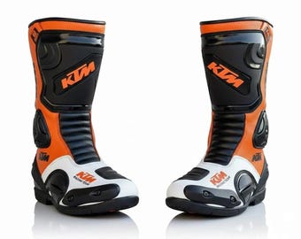 Botas de moto KTM Racing – Calzado de motociclista para hombre en piel de vacuno, para pista y calle.