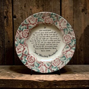 Vintage Barratts Plate: Ode to the Worker Poem, Floral English Pottery