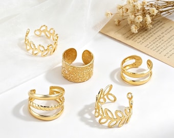 10Pcs Gold & Silver Non-Pierced Ear Cuffs Stackable Metal Ear Wrap