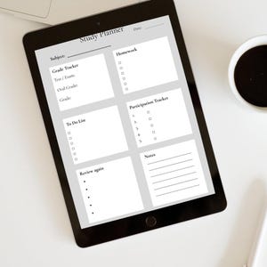 Study Planner PDF | School Planner Printable | Student Organizer | Homework Tracker | Digital Download
