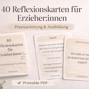 Reflection Cards for Early Childhood Educators | 40 Cards for Practical Guidance & Training | Pedagogical Coaching Tool | Printable PDF