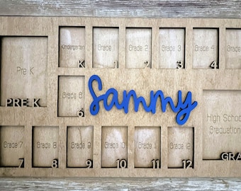 School Years Photo Frame SVG Laser Cut File Kindergarten High School Graduation Glowforge Pre K-12 Pre Kindergarten