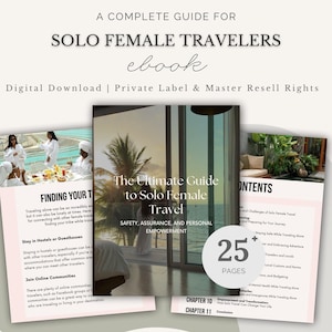 E-boekengids solo reizen voor vrouwen: canvasjabloon | PLR en master doorverkooprechten (digitale download)