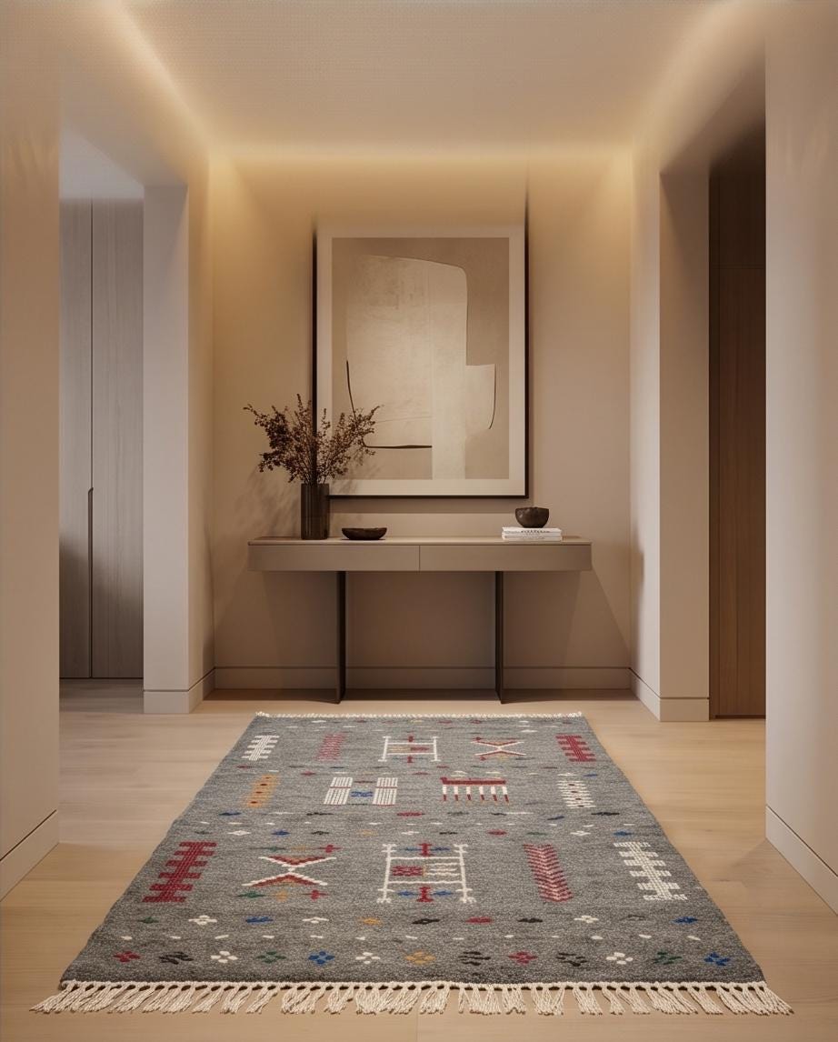 Tapis Berbère ⵣTagrestⵣ -Type Kilim-100% Pure Laine