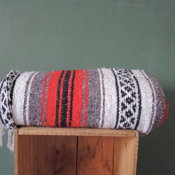 Rustic Mexican Saltillo Blanket for Home Camping and Utility Mexican Southwestern gypsy travel rug festival travel gear