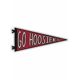 Toppa a forma di gagliardetto Go Hoosiers / Ricamo vintage con stendardo retrò del college