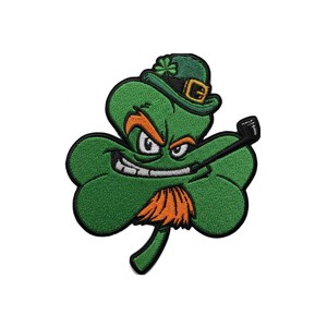 Embroidered Shamrock Patch | Mischievous Leprechaun Clover, St. Patrick's Day Design