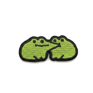 Patch bordado de sapo | Design minimalista de meme de desenho animado