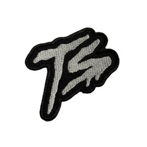 Naszywka z literą TS, haftowane inicjały, logo, do przyszycia na żelazko