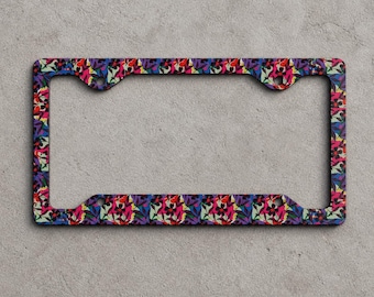 Portamatrículas delantero de metal con diseño floral para mujer, accesorios para coche, regalo para ella.