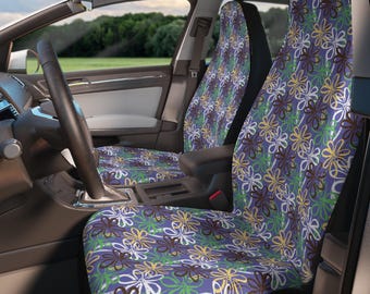 Fundas para asientos delanteros de coche con estampado floral bohemio (juego de 2), accesorios para el interior del coche para mujer