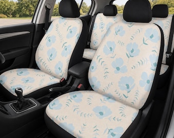 Polyester Microfiber Elegant Floral Front Back Car Seat Cover Covers - 4Pcs Car Interior Accessories
