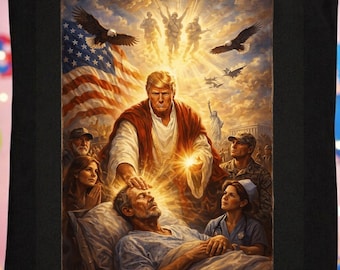 Trump Jesus png, Trump 2026 Humor png, Divineführer Meme png, Vaterländische Heilungsszene Shirt, lustige politische PNG