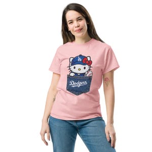 Hello Kitty LA Dodgers T-Shirt - Cute Hello Kitty Baseball Pocket Tee - Los Angeles Dodgers Hello Kitty tee - Dodgers Baseball