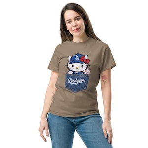 Hello Kitty LA Dodgers T-Shirt - Cute Hello Kitty Baseball Pocket Tee - Los Angeles Dodgers Hello Kitty tee - Dodgers Baseball