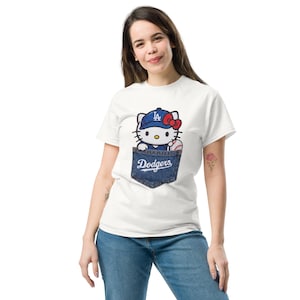 Hello Kitty LA Dodgers T-Shirt - Cute Hello Kitty Baseball Pocket Tee - Los Angeles Dodgers Hello Kitty tee - Dodgers Baseball