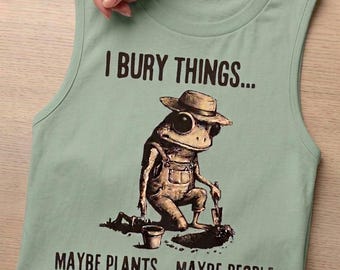 Lustiger Frosch PNG, Dark Humor Sublimationsdesign, I Bury Things (Digitaler Download)