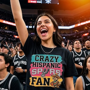 Crazy Hispanic Spurs Fan png | Basketball Team Pride, Retro Graphic