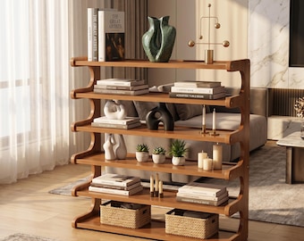 Modern 6-Tier Wooden Shoe Rack, Minimalist Entryway Storage Shelf