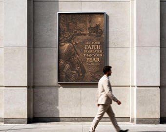 Christian Wall Art, Faith Over Fear Bible Verse Print, Isaiah 41:10 (Digital Download)